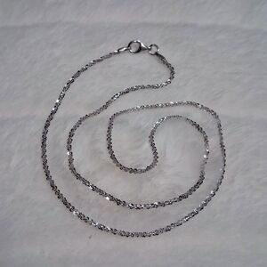 925 Sterling Silver Rhodium Plated 16" Rock Cut Twist Rope